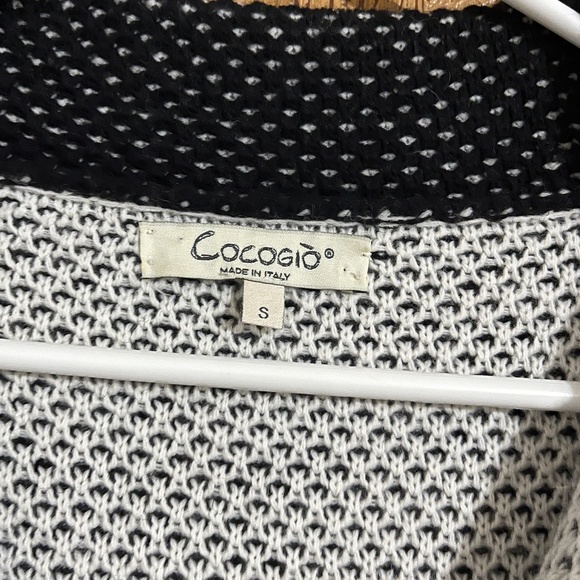 Cocogio Made in Italy Women’s Black and White Knitted Cardigan Jacket Sz-S - Picture 5 of 7